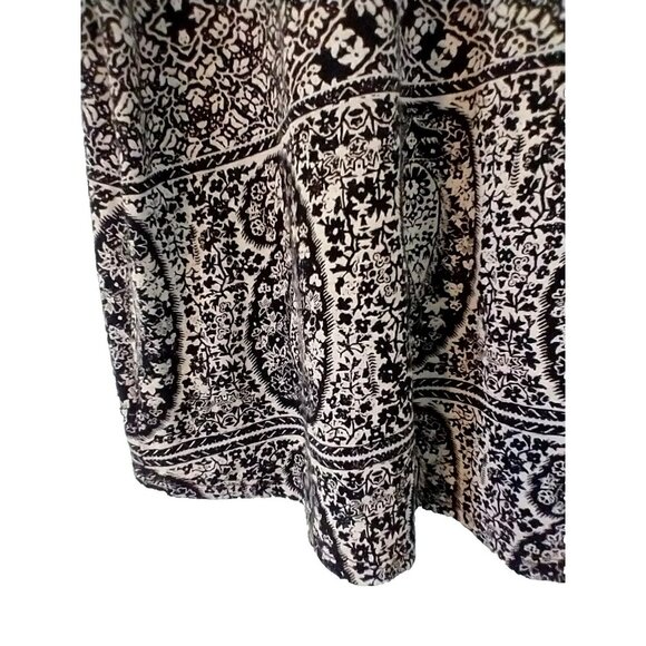 Lucky Brand Tunic Paisley Tee Cotton Modal Curved Hem Round Neck 3/4 Sleeve - 1X - Picture 4 of 9